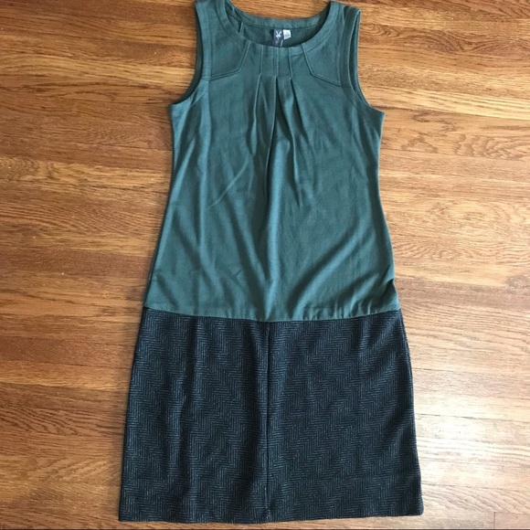 ibex Dresses & Skirts - Ibex merino wool shift dress XS sleeveless mod green